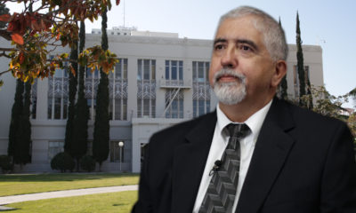Photo illustration of Oscar Garcia and Fresno County Hall of Records