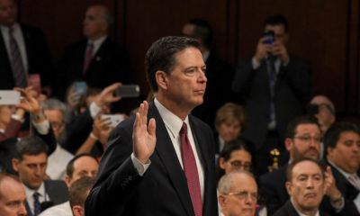Former FBI Director James Comey testifies in front of the Senate Intelligence Committee during hearing in the Hart Senate Office building June 8, 2017, in Washington DC