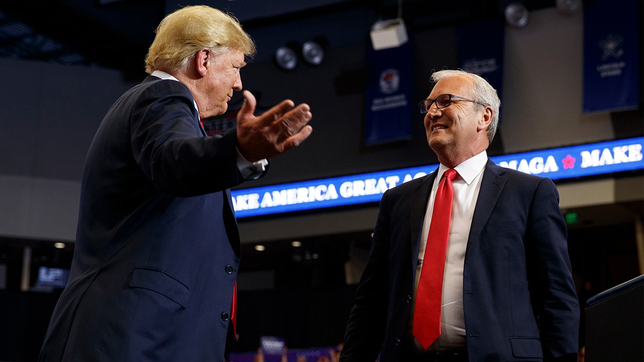 Photo of President Donald Trump and Senate candidate Rep. Kevin Cramer