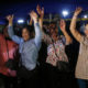 Photo of people celebrating the rescue of some of the boys from the Thai soccer team