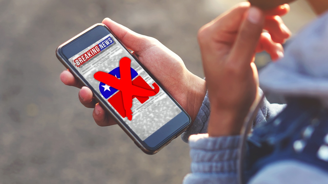Photo illustration of social media blackout on GOP news