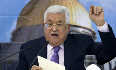 Palestinian Authority President Mahmoud Abbas at headquarters in Ramallah