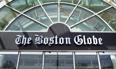 Photo of the facade of The Boston Globe building