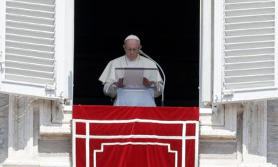 Photo of Pope Francis praying for the victims of the Kerala floods in St. Peter's Square