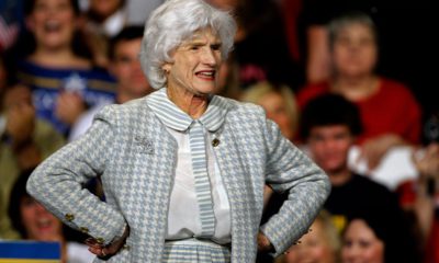 Photo of Roberta McCain during a rally in Downingtown, PA