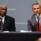 Photo of Urban Meyer answering questions during a news conference in Ohio