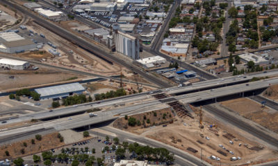 Aerial photo of the Fresno Trench for CA High Speed Rail