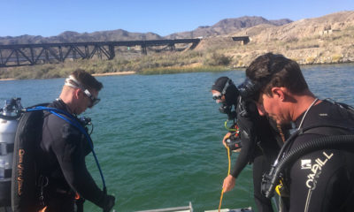 Photo of divers searching for missing people on Colorado River