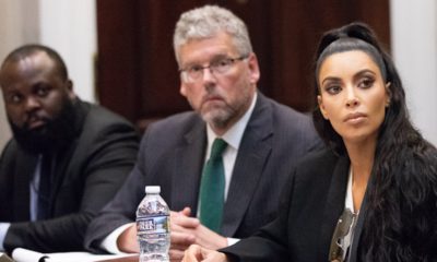Photo of Kim Kardashian West at White House meeting in regard to prison reform