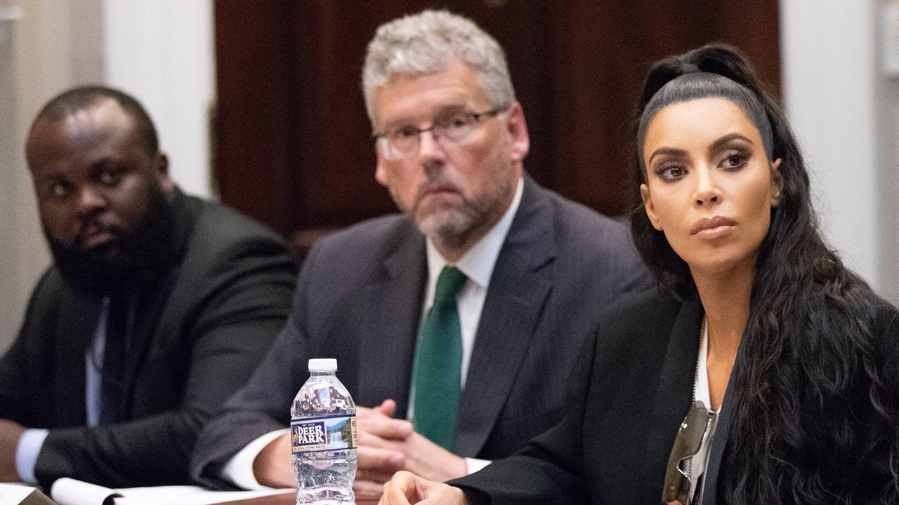 Photo of Kim Kardashian West at White House meeting in regard to prison reform