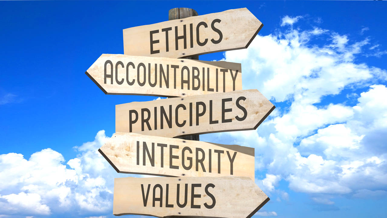 Signpost listing ethical values