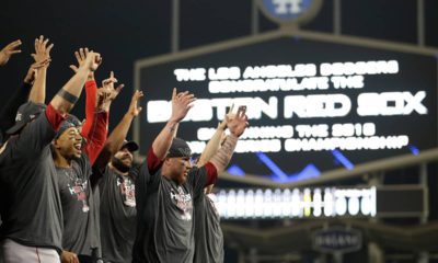 Photo of the Boston Red Sox after winning the World Series