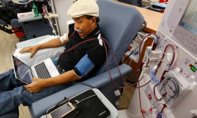 Photo of Adrian Perez undergoing dialysis in Sacramento