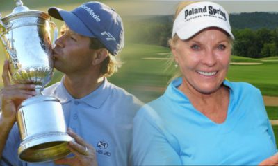 Photo combo of Retief Goosen and Jan Stephenson
