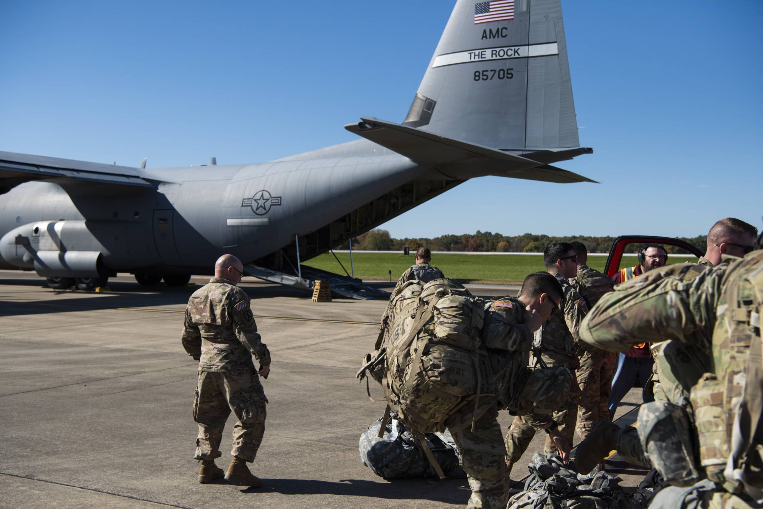 Photo of U.S. Air Force deploying from headquarters