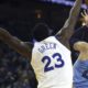 Photo of Memphis Grizzlies' Dillon Brooks and Golden State Warriors' Draymond Green