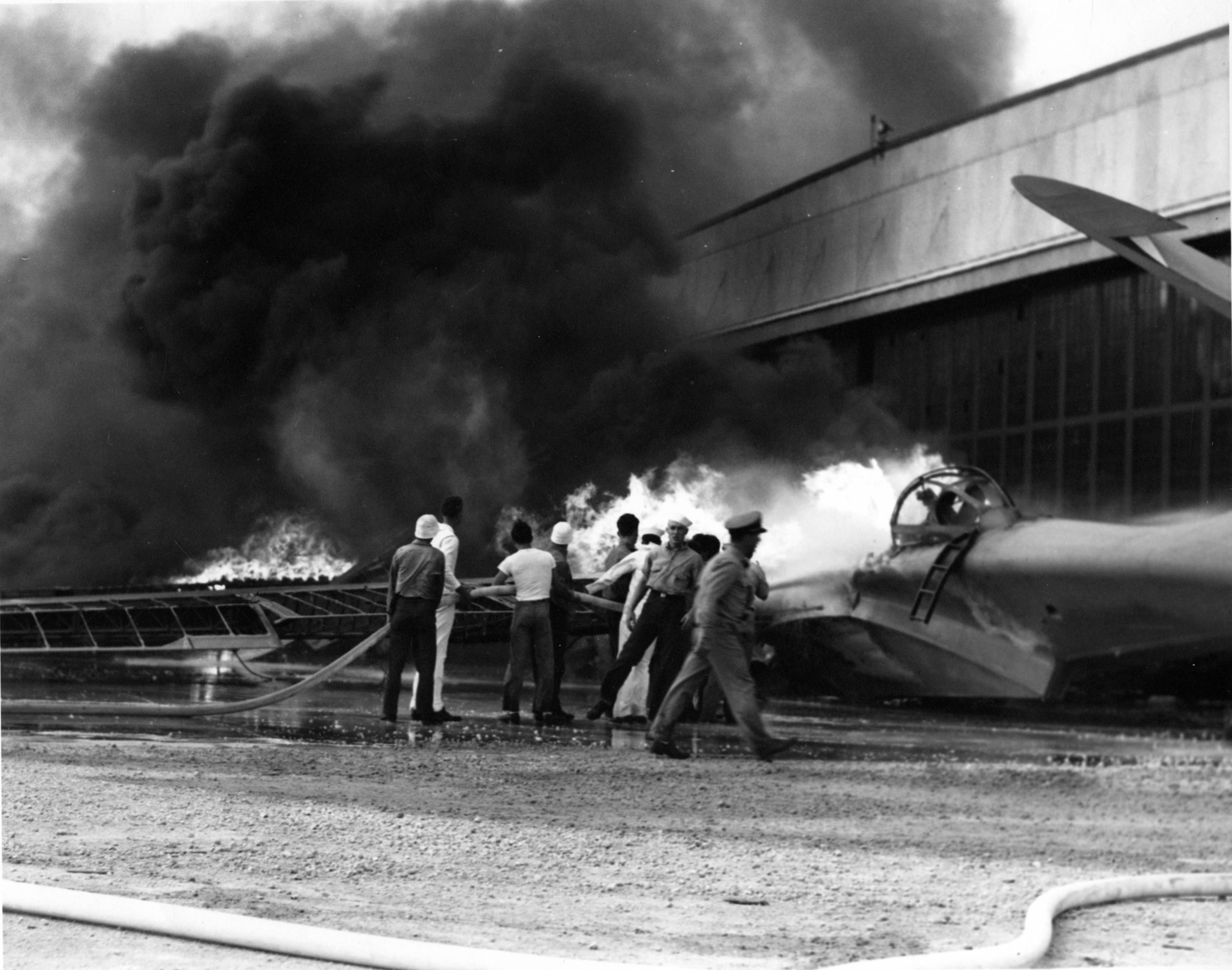 Photo of the Japanese attack on Pearl Harbor in Hawaii.