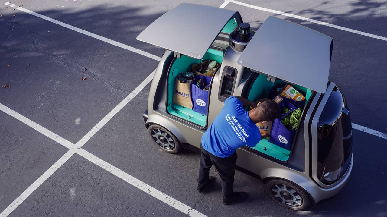 Photo of an autonomous vehicle called the R1