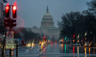 Photo of The Capitol seen on a rainy morning