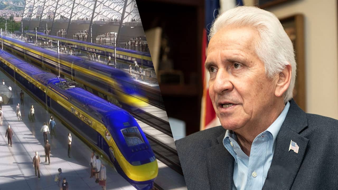 Photo Combination of High Speed Rail and Jim Costa