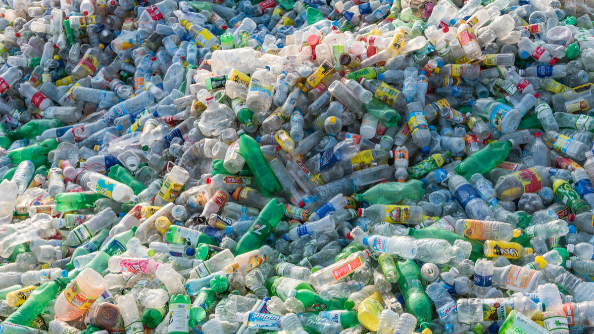 Huge pile of plastic bottles