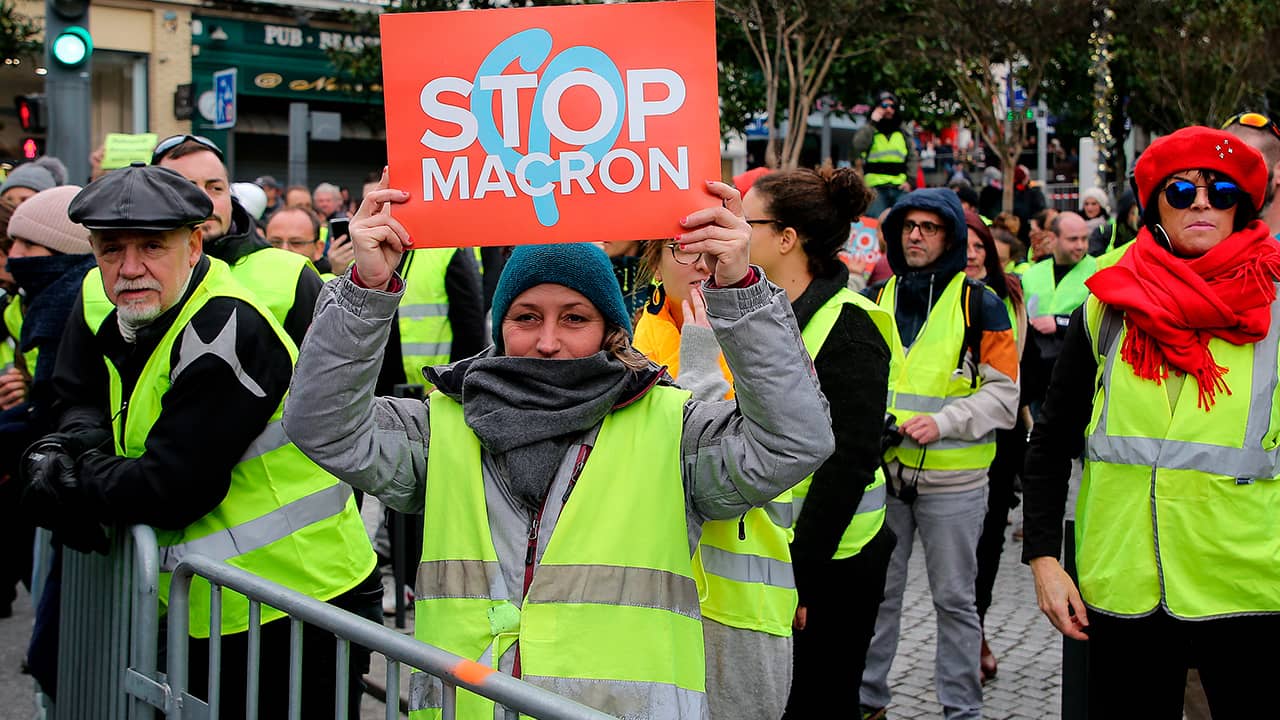 Photo of "Yellow Vest" protester in Biarritz, France