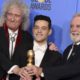 Photo of Roger Taylor, Rami Malek, and Brian May