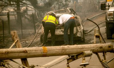 Photo of a downed utility pole
