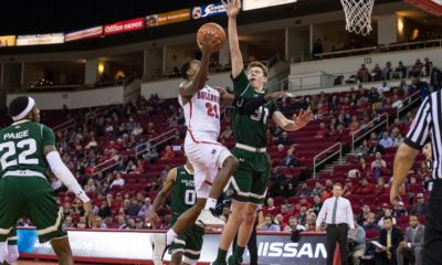 DeShon Taylor drives the lane against Colorado State.