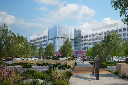 Architect's rendering of new Kaiser Permanente Medical School in Pasadena