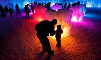 Photo of ice formations growing at Ice Castles in North Woodstock