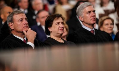 Photo of Supreme Court Justices John Roberts, Elena Kagen and Neil Gorsuch