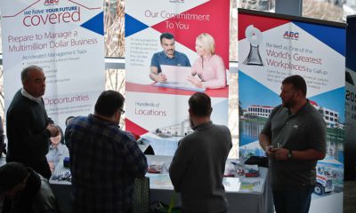 Photo of visitors at a veterans job fair