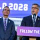 Photo of Los Angeles Mayor Eric Garcetti and Los Angeles Olympic Committee leader Casey Wasserman