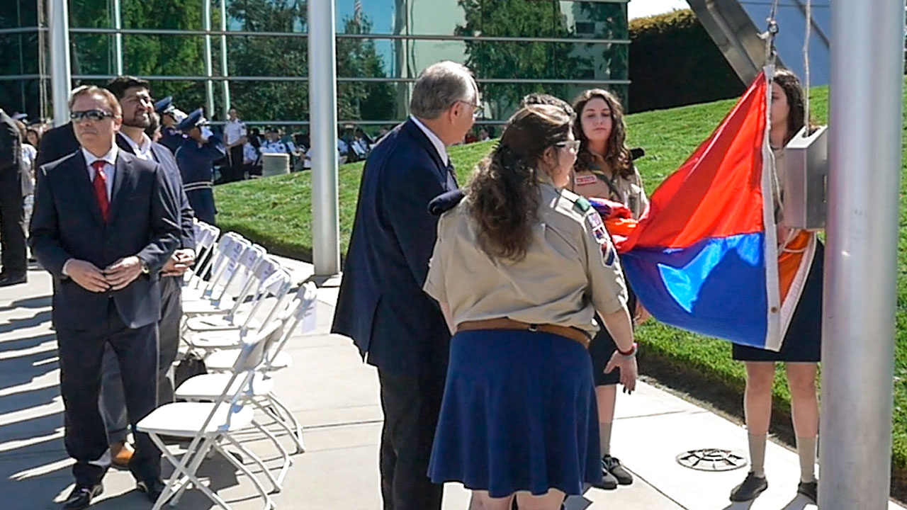 Flag raising ceremony at Fresno City Hall to commemorate Armenian Genocide