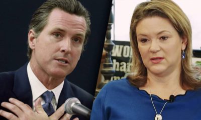 Photo combination of Gov. Gavin Newsom and Lisa Smittcamp