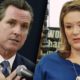 Photo combination of Gov. Gavin Newsom and Lisa Smittcamp