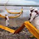 Photo of oil containment workers