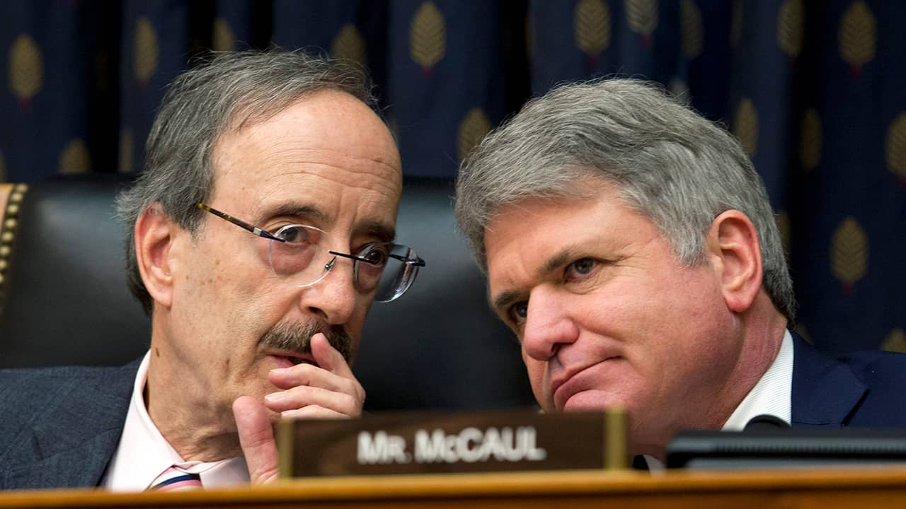 Photo of House Foreign Affairs Committee Chairman Rep. Eliot Engel D-N.Y., left, with Ranking member Rep. Michael McCaul, R-Texas