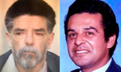 Portraits of slain DEA agent Enrique "Kiki" Camarena and alleged killer Ezequiel Godinez Cervantes