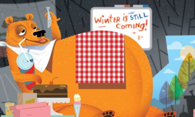 Photo of fat bear illustration