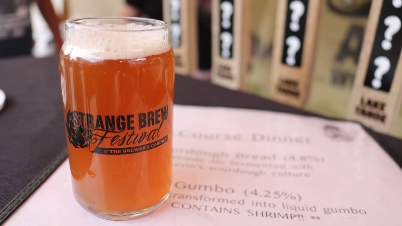Photo of a glass of Gumbo beer at the Strange Brew Festival