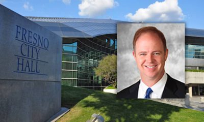 Photo combo of Fresno City Hall and Larry Westerlund