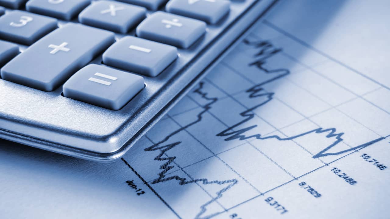 Photo of calculator and graph