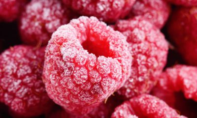 Photo of frozen raspberries