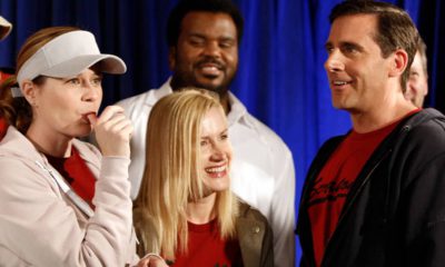 Photo of Jenna Fischer, Angela Kinsey, Craig Robinson, and Steve Carell