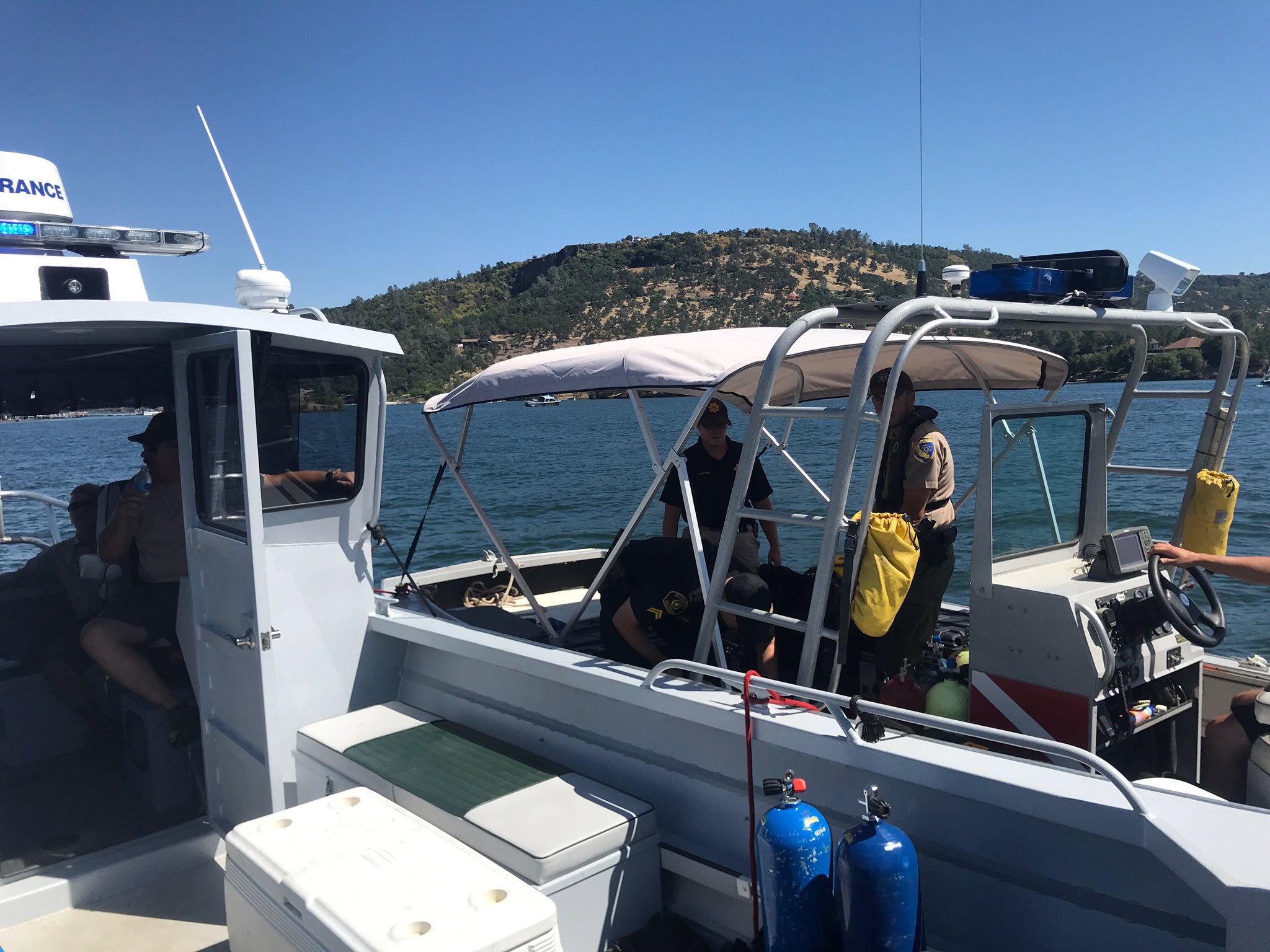 Photo of a Tuolumne County Sheriff's Office search boat.