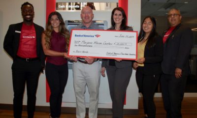 Photo of Bank of America's $10,000 grant to the Marjaree Mason CenterOf