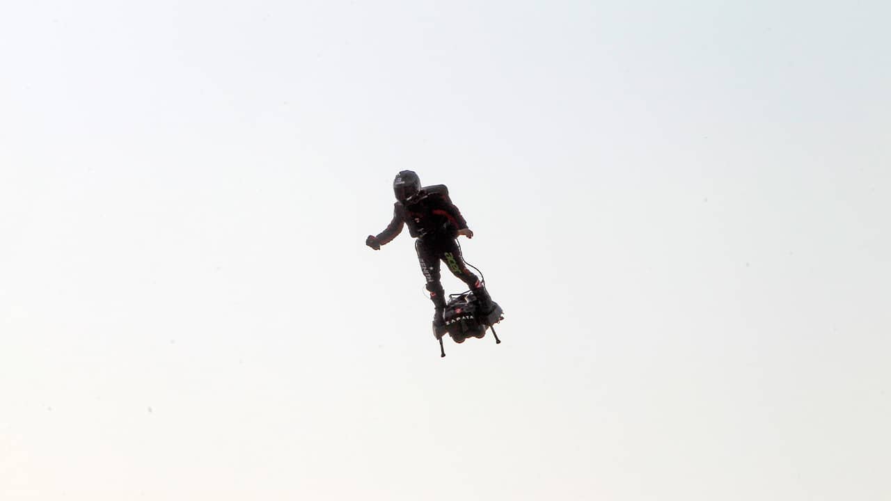 Photo of Franky Zapata taking air in Northern France