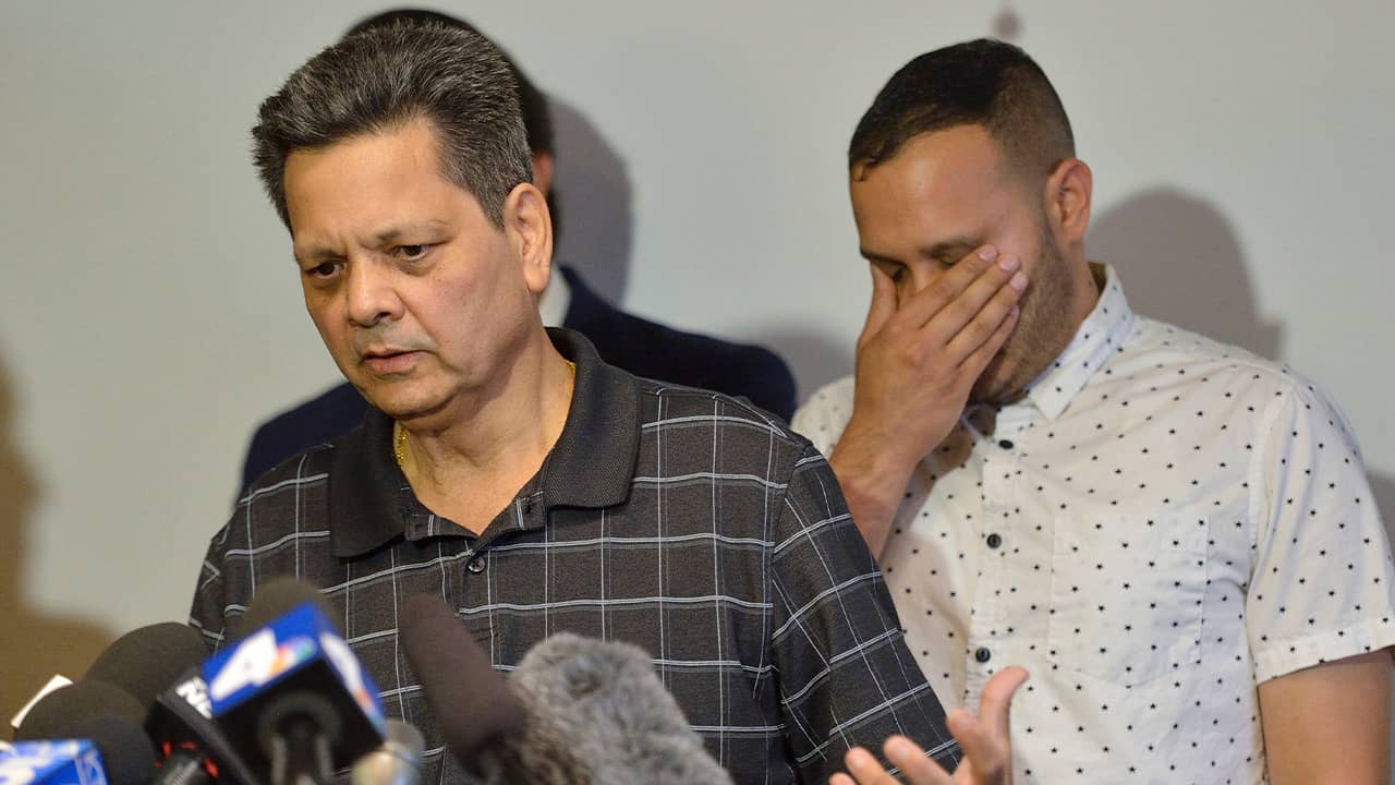 Photo of Kevin French and Russell French at a news conference